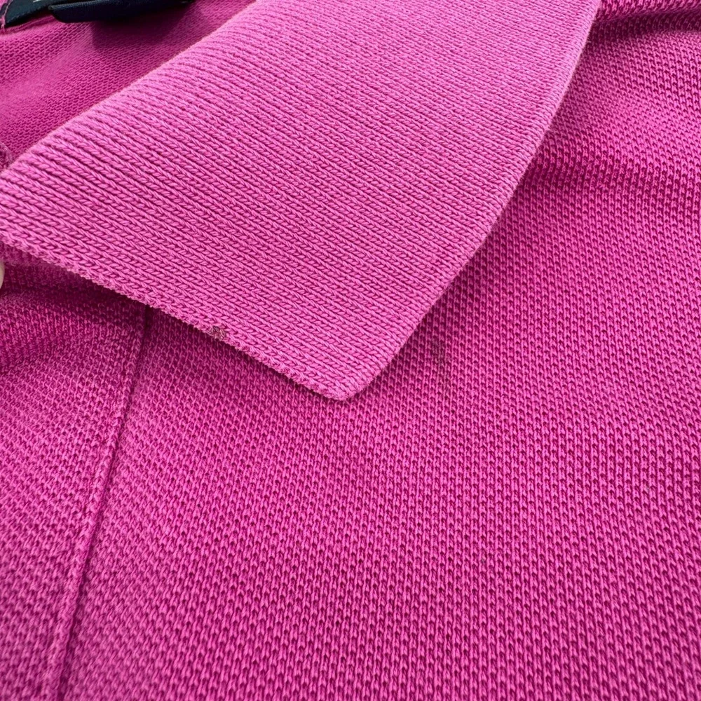 Polo Ralph Lauren Mens Magenta Pink Short Sleeve Pique Polo Shirt Large Logo